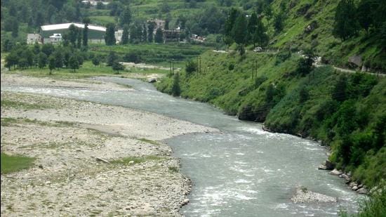The Pabbar river in Shimla. The river stretch between Mandali and Sandour is to be used for rafting, as per the plan. (HT PHOTO) The Pabbar river in Shimla. The river stretch between Mandali and Sandour is to be used for rafting, as per the plan. (HT PHOTO)
