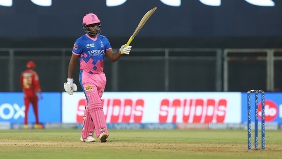 Sanju Samson after his fifty against Punjab Kings. (Rajasthan Royals/Twitter)