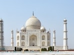 A deserted view of Taj Mahal due to the surge in COVID-19 cases, in Agra on Thursday. ((ANI Photo)) A deserted view of Taj Mahal due to the surge in COVID-19 cases, in Agra on Thursday. ((ANI Photo))