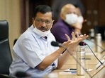 Delhi Chief Minister Arvind Kejriwal during review a meeting on the situation of Coronavirus in Delhi. ANI Photo Delhi Chief Minister Arvind Kejriwal during review a meeting on the situation of Coronavirus in Delhi. ANI Photo