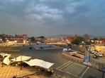 City streets wear a deserted look during the weekend curfew amid the surge in coronavirus cases , in Jaipur. 