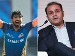 Jasprit Bumrah (left) and Virender Sehwag