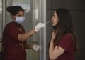 A woman giving a swab sample for Covid-19 testing at Old Civil Hospital in Gurugram. (Vipin Kumar / Hindustan Times) A woman giving a swab sample for Covid-19 testing at Old Civil Hospital in Gurugram. (Vipin Kumar / Hindustan Times)