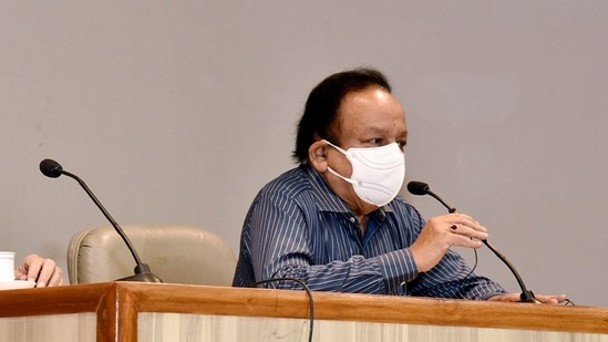 Union health and family welfare minister Dr. Harsh Vardhan during his visit to the AIIMS to review the Covid-19 preparedness in New Delhi on Friday. (ANI Photo ) Union health and family welfare minister Dr. Harsh Vardhan during his visit to the AIIMS to review the Covid-19 preparedness in New Delhi on Friday. (ANI Photo )