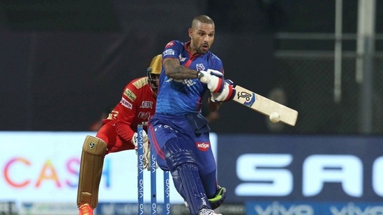 Shikhar Dhawan bats during match 11 of the Indian Premier League 2021. (PTI) Shikhar Dhawan bats during match 11 of the Indian Premier League 2021. (PTI)