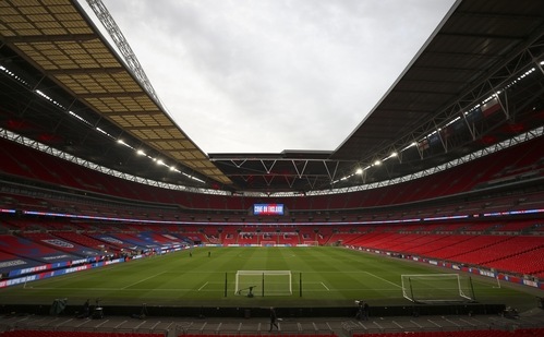 A view of an empty Wembley stadium in London ahead of qualifying match between England and Poland seen in this file picture. (AP)