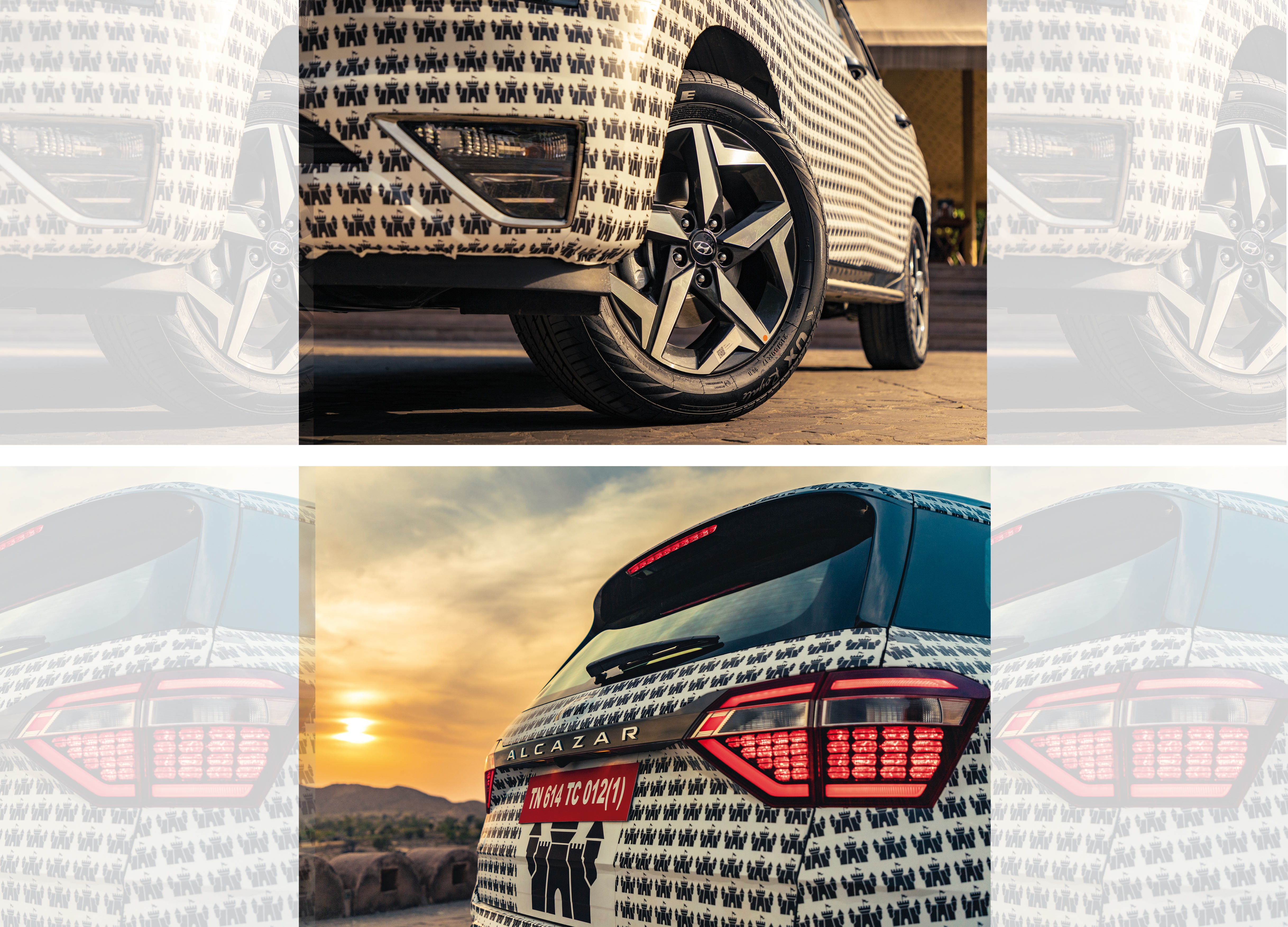 The chrome-studded grille and redesigned fog lamps are exclusive to the Alcazar The chrome-studded grille and redesigned fog lamps are exclusive to the Alcazar