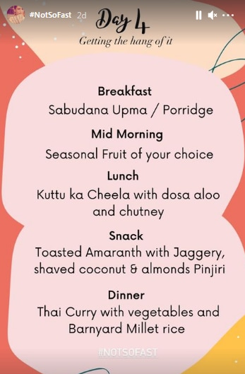Mira Rajput's diet plan for Day 4 (Instagram/mira.kapoor)