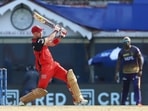 RCB's Glenn Maxwell plays a shot during IPL 2021 match number 10, against KKR(PTI) RCB's Glenn Maxwell plays a shot during IPL 2021 match number 10, against KKR(PTI)