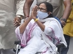 Kolkata: TMC party supremo and West Bengal Chief Minister Mamata Banerjee during a roadshow in support of her party candidates for the ongoing state assembly polls in Kolkata on Sunday, April 18, 2021. (PTI) Kolkata: TMC party supremo and West Bengal Chief Minister Mamata Banerjee during a roadshow in support of her party candidates for the ongoing state assembly polls in Kolkata on Sunday, April 18, 2021. (PTI)