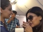 Sushmita Sen and Manushi Chhillar met aboard a flight. Sushmita Sen and Manushi Chhillar met aboard a flight.