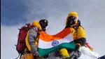 Two members of the Indian mountaineering team summit Annapurna peak. (HT photo) Two members of the Indian mountaineering team summit Annapurna peak. (HT photo)
