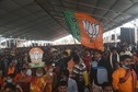 view of the crowd at a public rally by Prime Minister Narendra Modi, with people waving BJP flags, in Haldia, West Bengal in this file picture from February 2021. (Samir Jana / Hindustan Times) view of the crowd at a public rally by Prime Minister Narendra Modi, with people waving BJP flags, in Haldia, West Bengal in this file picture from February 2021. (Samir Jana / Hindustan Times)