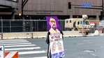 A protester holds a sign outside the Courthouse before the closing arguments in Derek Chauvin's murder trial in Minneapolis, Minnesota.(AFP) A protester holds a sign outside the Courthouse before the closing arguments in Derek Chauvin's murder trial in Minneapolis, Minnesota.(AFP)