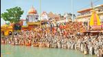 File photo: Pilgrims and seers in Haridwar, Uttarakhand during Mahakumbh. (HT photo) File photo: Pilgrims and seers in Haridwar, Uttarakhand during Mahakumbh. (HT photo)
