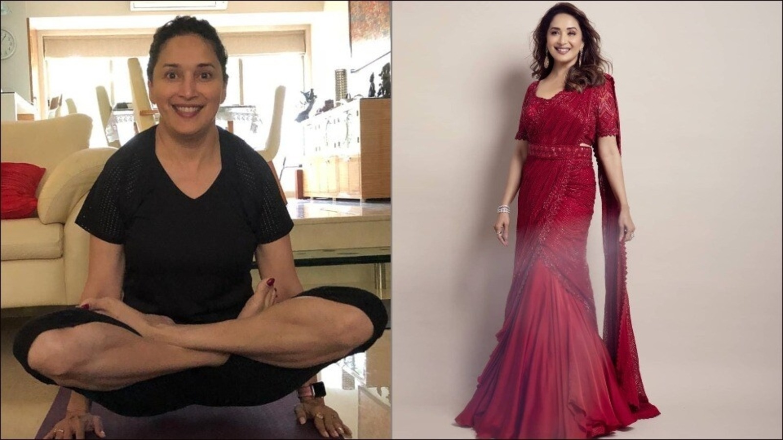 1600px x 900px - Madhuri Dixit nailing Yoga pose Tulasana is all the Monday motivation we  need | Health - Hindustan Times