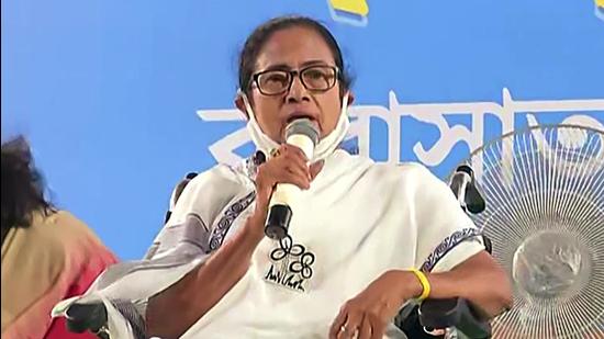 West Bengal chief minister Mamata Banerjee addresses a public rally, at Barasat, in North 24 Parganas. (File photo)