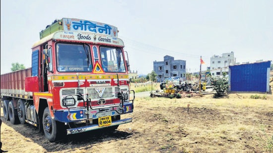 The truck that was used in the killings of two teenaged girls in Maval. (HT PHOTO) The truck that was used in the killings of two teenaged girls in Maval. (HT PHOTO)