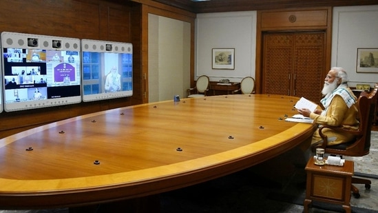 PM Modi also discussed the progress in Covid-19 vaccinations with the doctors.(ANI photo for representation) PM Modi also discussed the progress in Covid-19 vaccinations with the doctors.(ANI photo for representation)