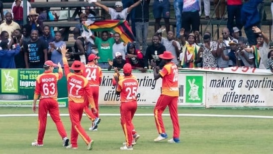 Zimbabwe Cricket team in action.(Twitter/Sikandar Raza) Zimbabwe Cricket team in action.(Twitter/Sikandar Raza)