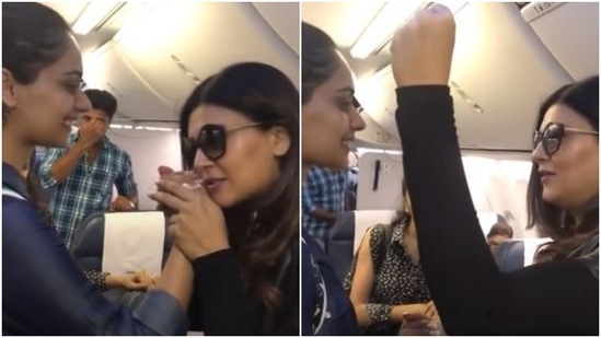 Sushmita Sen and Manushi Chhillar met aboard a flight.