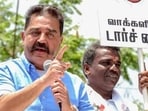 Kamal Hassan’s Makkal Needhi Maiam is set to contest the local bodies elections in Tamil Nadu in a bid to carve out its own political space.(PTI)