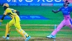 Dwayne Bravo backing up in the CSK vs RR IPL 2021 match Dwayne Bravo backing up in the CSK vs RR IPL 2021 match