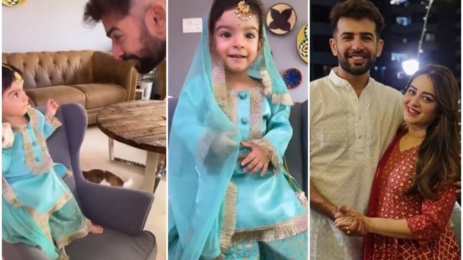 Jay Bhanushali, Mahhi Vij dress up daughter in Indian clothes for Kanjak puja. Watch