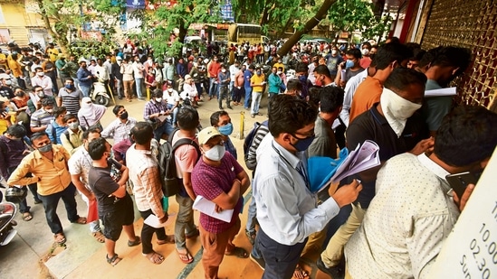 People wait in queues outside the office of the Chemists Association for anti-viral drug Remdesivir, in Pune. (File Photo) People wait in queues outside the office of the Chemists Association for anti-viral drug Remdesivir, in Pune. (File Photo)