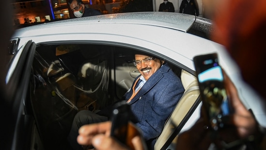 National Security Advisor (NSA) Ajit Doval leaves from Parliament during the ongoing Budget Session, in New Delhi. (PTI Photo)