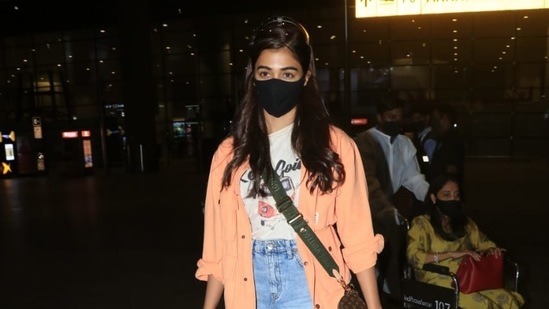 Pooja Hegde at the airport.