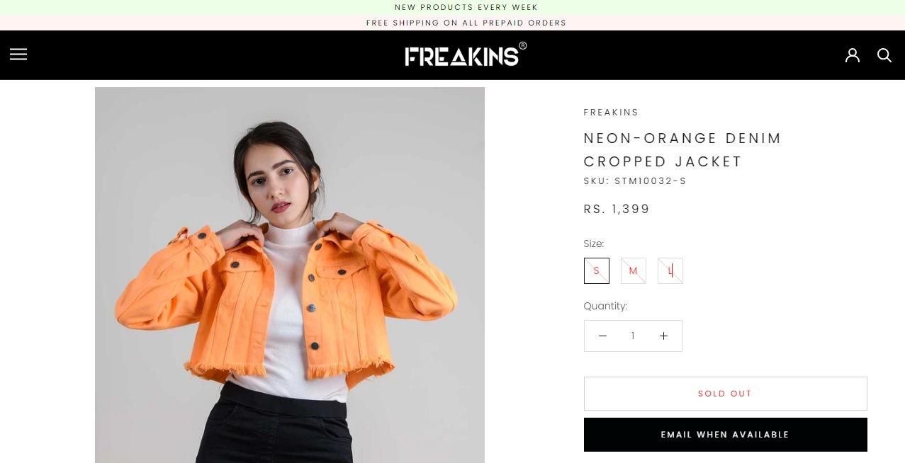 Sunny Leone's neon-orange crop jacket from Freakins (freakins.com)