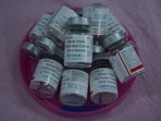 Vials of Covaxin, a Covid-19 vaccine seen at Thane Civil hospital, in Thane, Mumbai. 