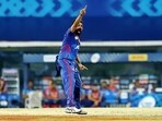 Amit Mishra of Delhi Capitals successfully appeals for the wicket of Kieron Pollard of Mumbai Indians during the match between the Delhi Capitals and the Mumbai Indians at M. A. Chidambaram Stadium in Chennai on Tuesday.(ANI Photo/IPL Twitter)