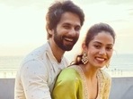 Shahid Kapoor and Mira Rajput pose together. Shahid Kapoor and Mira Rajput pose together.