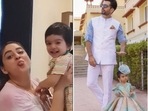 Mahhi Vij, Jaya Bhanushali with their daughter Tara.