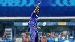 Amit Mishra of Delhi Capitals successfully appeals for the wicket of Kieron Pollard of Mumbai Indians during the match between the Delhi Capitals and the Mumbai Indians at M. A. Chidambaram Stadium in Chennai on Tuesday.(ANI Photo/IPL Twitter) Amit Mishra of Delhi Capitals successfully appeals for the wicket of Kieron Pollard of Mumbai Indians during the match between the Delhi Capitals and the Mumbai Indians at M. A. Chidambaram Stadium in Chennai on Tuesday.(ANI Photo/IPL Twitter)