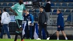 Schalke's coach Dimitrios Grammozis, second from right walk over the pitch after the German Bundesliga soccer match at Schueco Arena in Bielefeld, Germany, Tuesday April 20, 2021. (Friso Gentsch/pool via AP)(AP) Schalke's coach Dimitrios Grammozis, second from right walk over the pitch after the German Bundesliga soccer match at Schueco Arena in Bielefeld, Germany, Tuesday April 20, 2021. (Friso Gentsch/pool via AP)(AP)