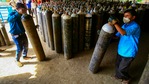 Meanwhile, prices of oxygen cylinders in many parts of the country have more than doubled.(PTI) Meanwhile, prices of oxygen cylinders in many parts of the country have more than doubled.(PTI)