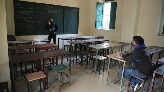 Earlier this month, Haryana government had decided to close schools till April 30 for students up to class 8, but later they were shut for all classes in the wake of a sharp rise in coronavirus cases. (HT file) Earlier this month, Haryana government had decided to close schools till April 30 for students up to class 8, but later they were shut for all classes in the wake of a sharp rise in coronavirus cases. (HT file)