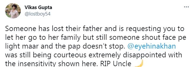 A screenshot of Vikas' tweet.