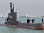 Indonesian Navy personnel are seen on the submarine KRI Nanggala-402 as they arrive in Surabaya, East Java province, Indonesia. (REUTERS ) Indonesian Navy personnel are seen on the submarine KRI Nanggala-402 as they arrive in Surabaya, East Java province, Indonesia. (REUTERS )