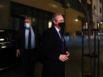 Real Madrid president Florentino Perez arrives at a radio station in Madrid, Spain.