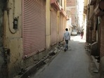 A view of a designated micro containment zone, in wake of rising coronavirus cases, in Jaipur, Rajasthan. 