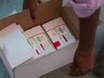 The chief minister’s appeal came after the state reported a fresh spike of 14,622 new Covid-19 cases and 62 fatalities on Wednesday. In picture - Covishield vaccine boxes in Jaipur, Rajasthan, being loaded onto a truck to be transported to vaccination centres.