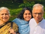Ashwiny Iyer Tiwari with the Narayana and Sudha Murthy.