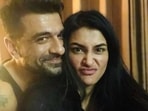 Eijaz Khan and Pavitra Punia pose for a selfie.