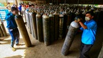 Meanwhile, prices of oxygen cylinders in many parts of the country have more than doubled.(PTI) Meanwhile, prices of oxygen cylinders in many parts of the country have more than doubled.(PTI)