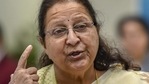 Beginning her political life at the age of 39, Mahajan became the deputy mayor and subsequently a Member of Parliament from Indore in Madhya Pradesh.(PTI) Beginning her political life at the age of 39, Mahajan became the deputy mayor and subsequently a Member of Parliament from Indore in Madhya Pradesh.(PTI)
