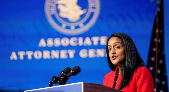 Vanita Gupta speaks as Biden announces his Justice Department nominees at his transition headquarters in Wilmington, Delaware, US. (REUTERS/File Photo )